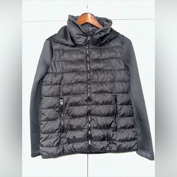 Zara Jackets & Blazers - Zara Lightweight Detachable Hood Combination Puffer Jacket S Black
